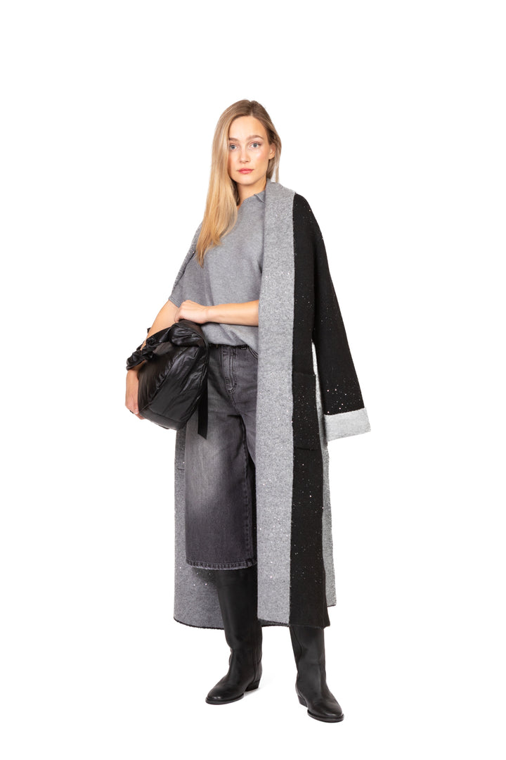 Vicolo - Cappotto in maglia con micro paillettes Art. 77003F