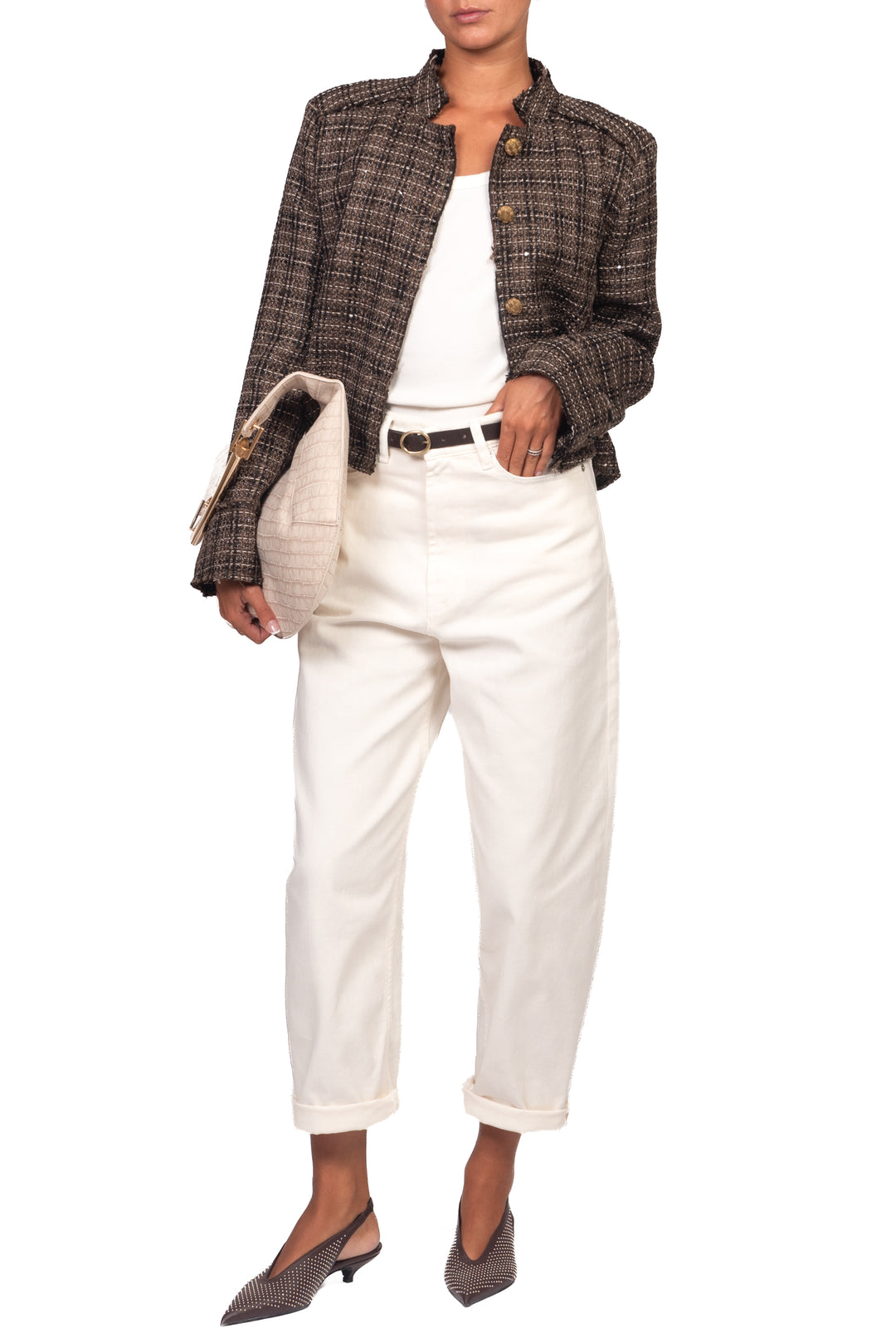 Vicolo - Giacca corta bouclé micro paillettes Art. TAC1023