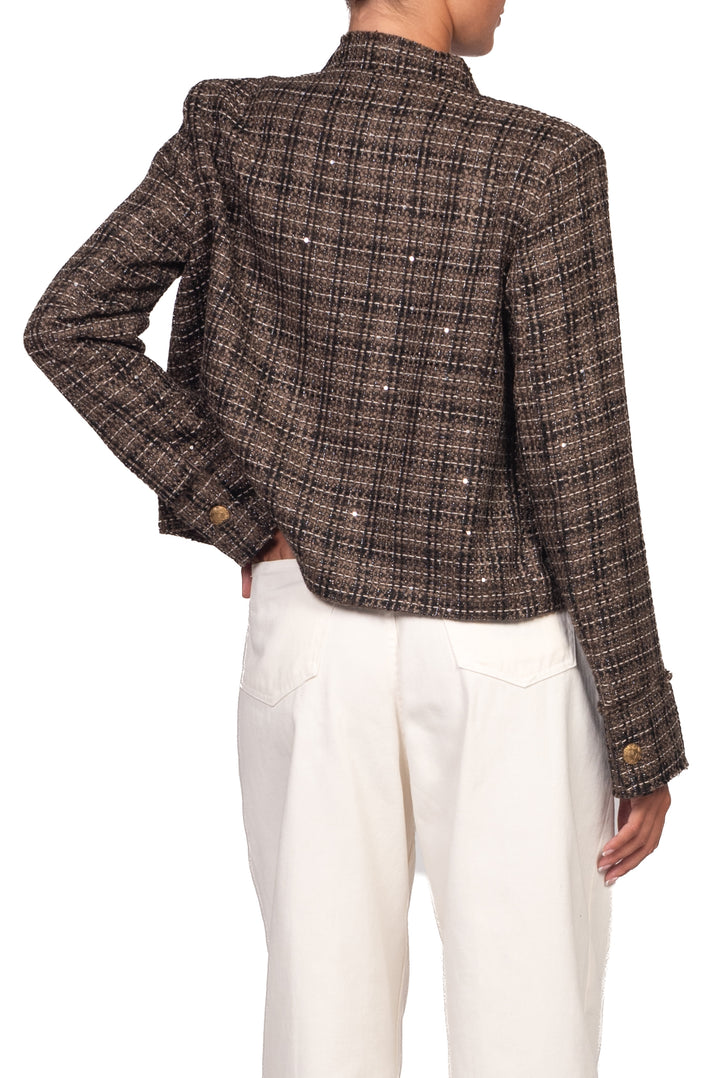 Vicolo - Giacca corta bouclé micro paillettes Art. TAC1023
