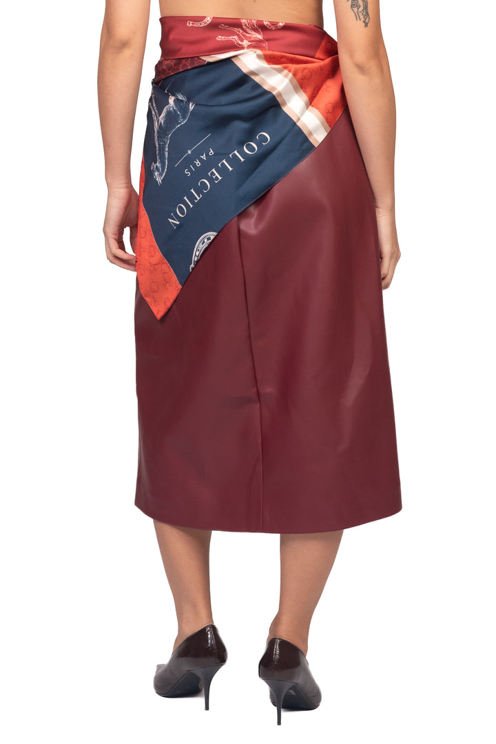 Tensione In - Gonna ecopelle con foulard Art. W26G405