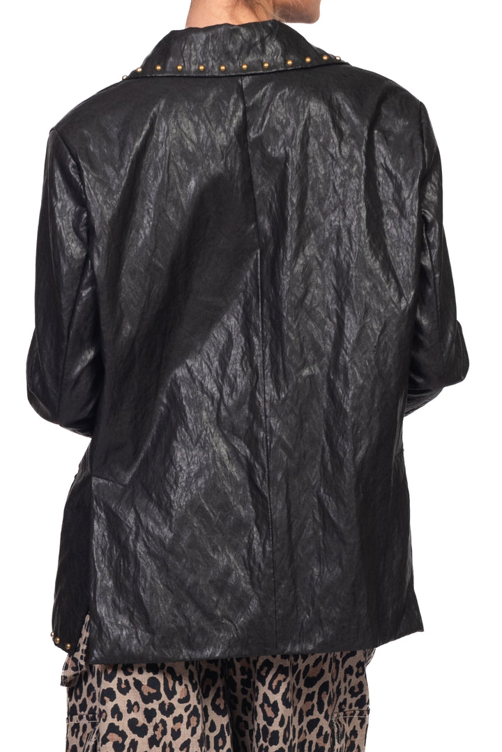 Tensione In - Giacca ecopelle con borchie Art. W26J281