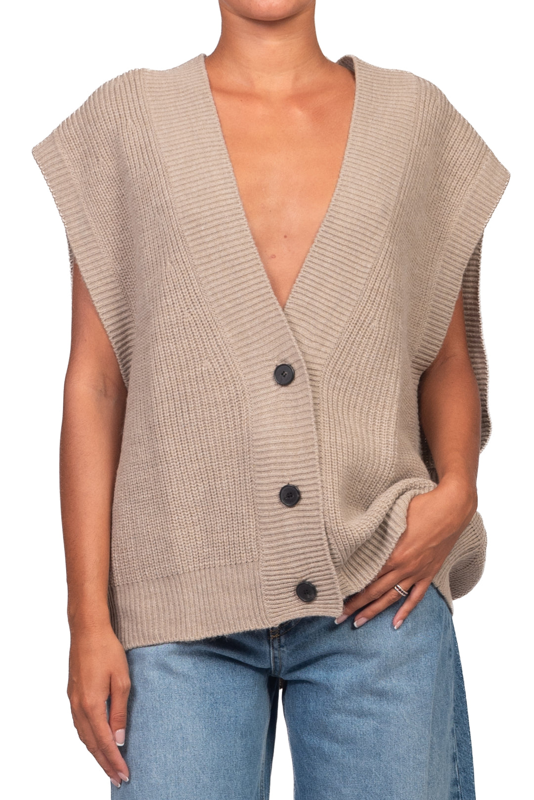 Vicolo - Gilet in maglia over 3 bottoni Art. 7AC7083