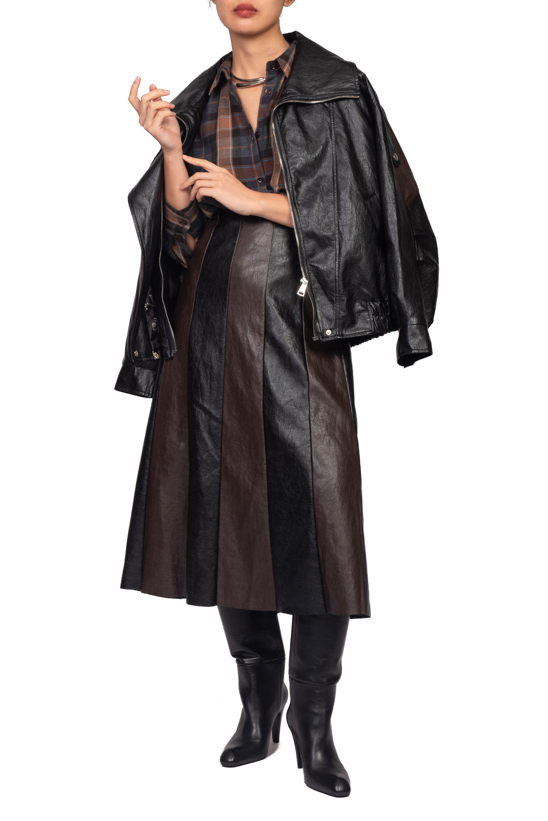 Tensione In - Bomber bicolore ecopelle Art. 226136