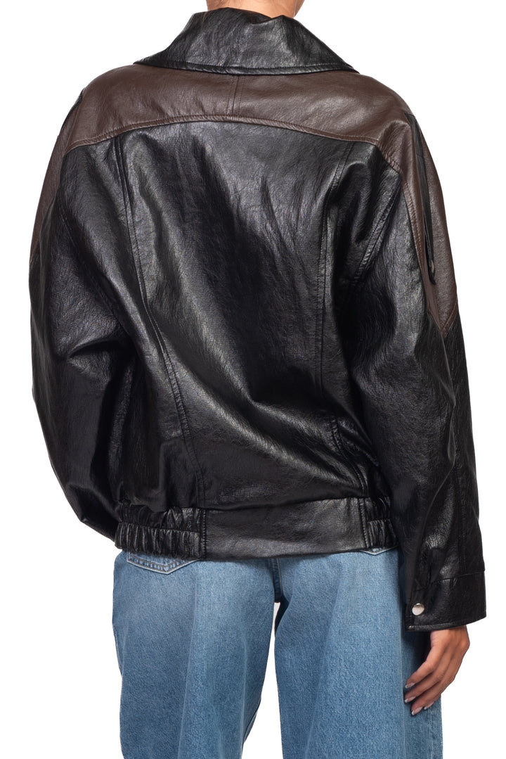 Tensione In - Bomber bicolore ecopelle Art. 226136