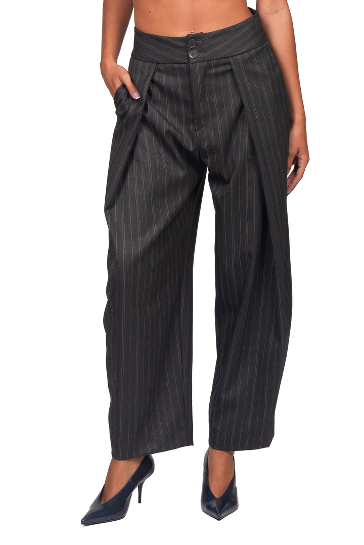 Tensione In - Pantalone barrel gessato Art. W26P333
