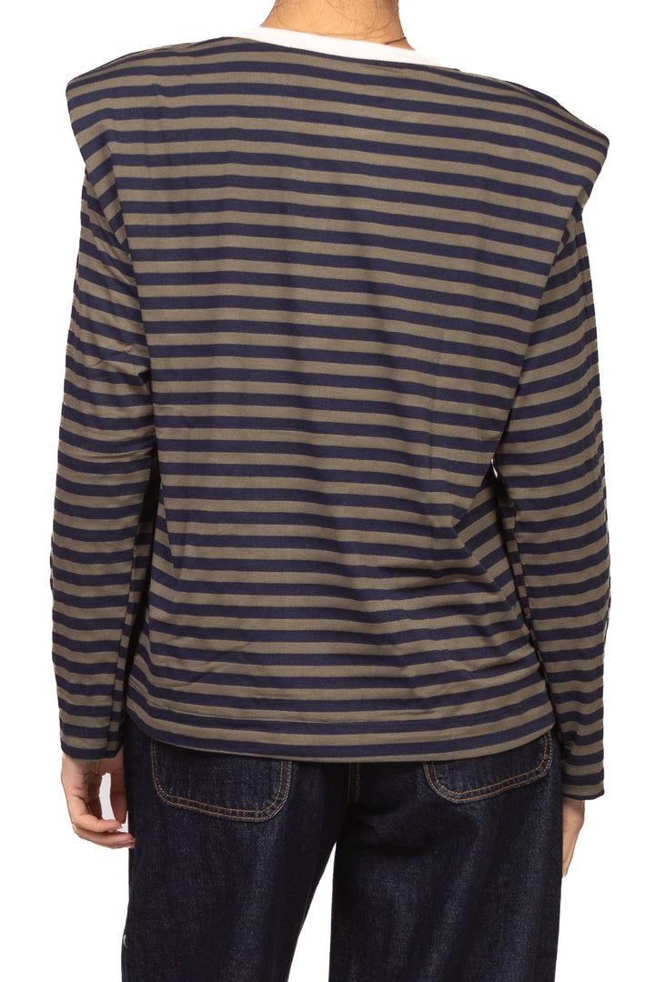Have One - Maglia spalline rigata profilo contrasto Art. MXT-R197