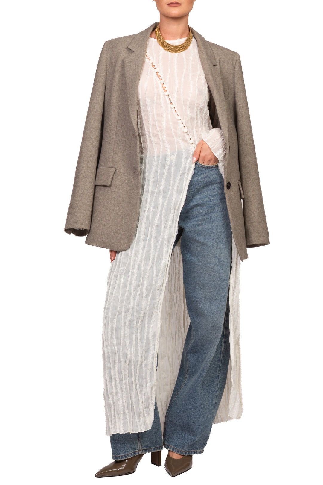 Tensione In - Abito goffrato con intarsi pizzo Art. FW260017