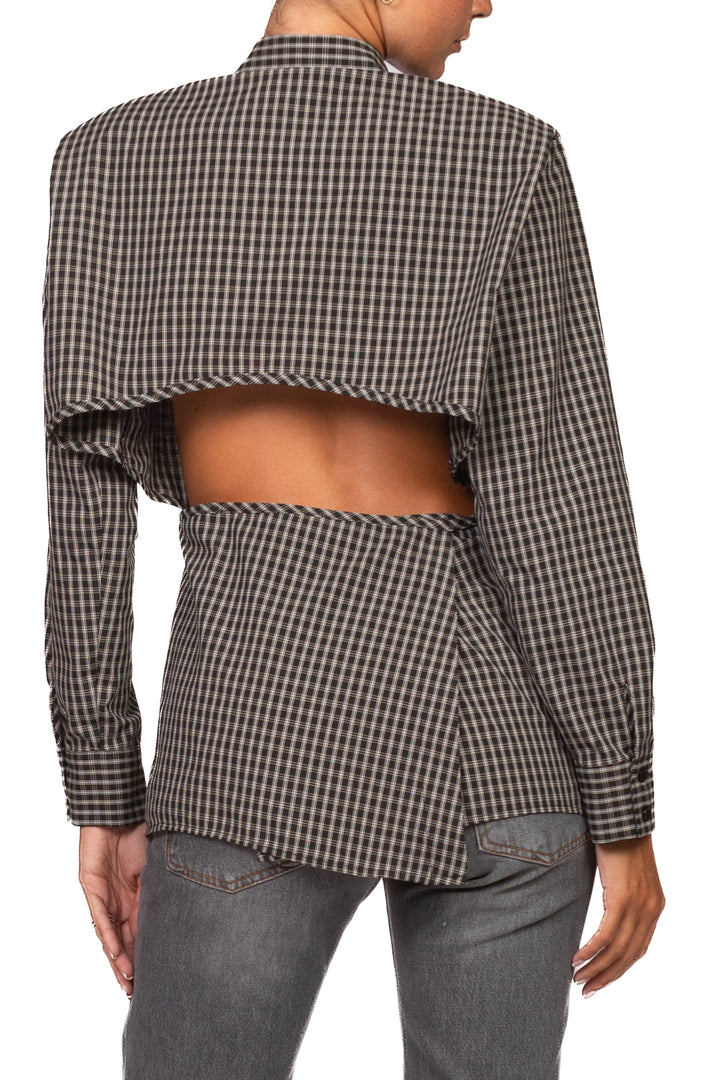 Vicolo - Camicia quadretti scollo posteriore Art. TAC0956