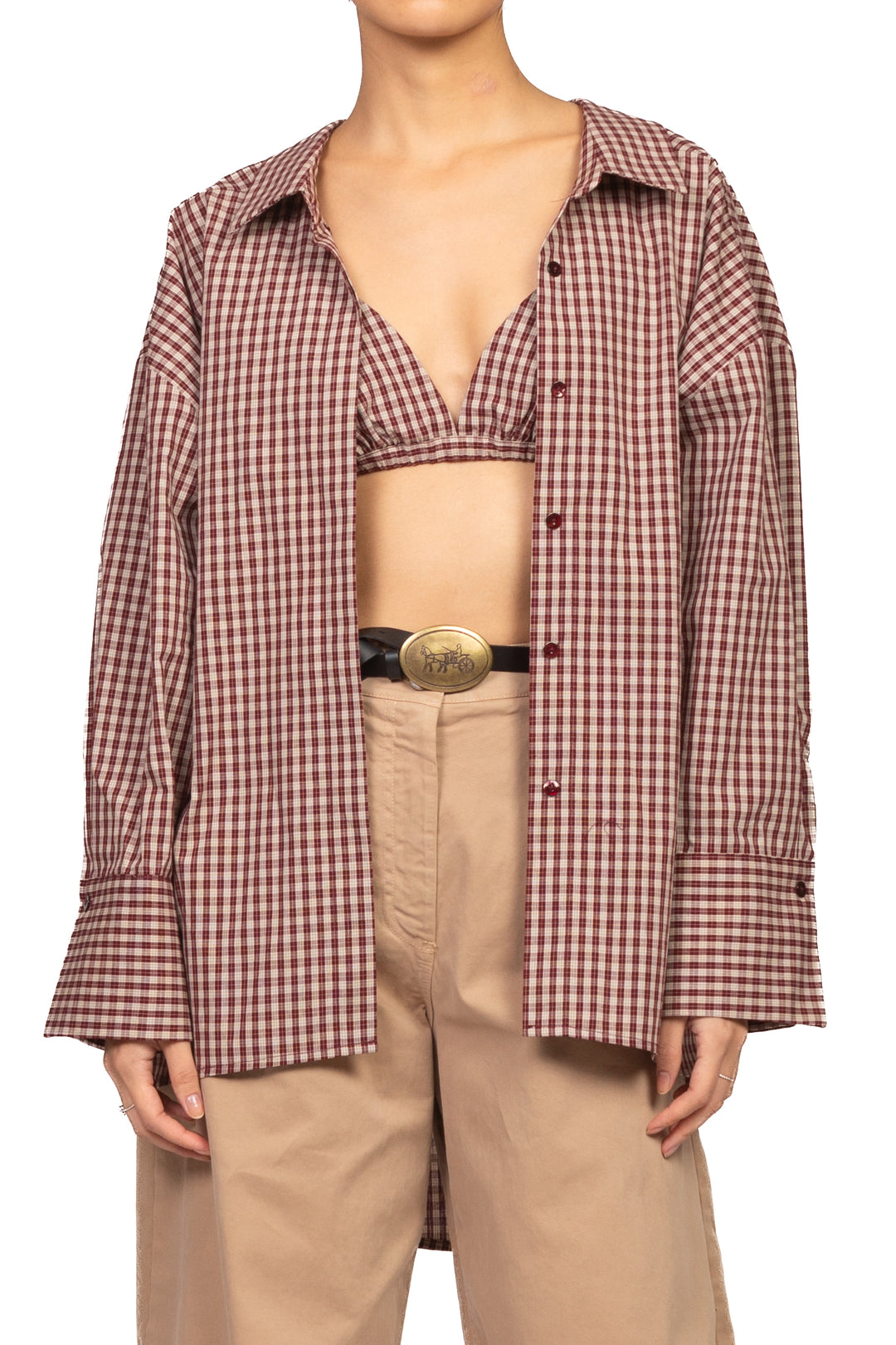 Vicolo - Twin set camicia e bralette fantasia quadretti Art. TAC0353