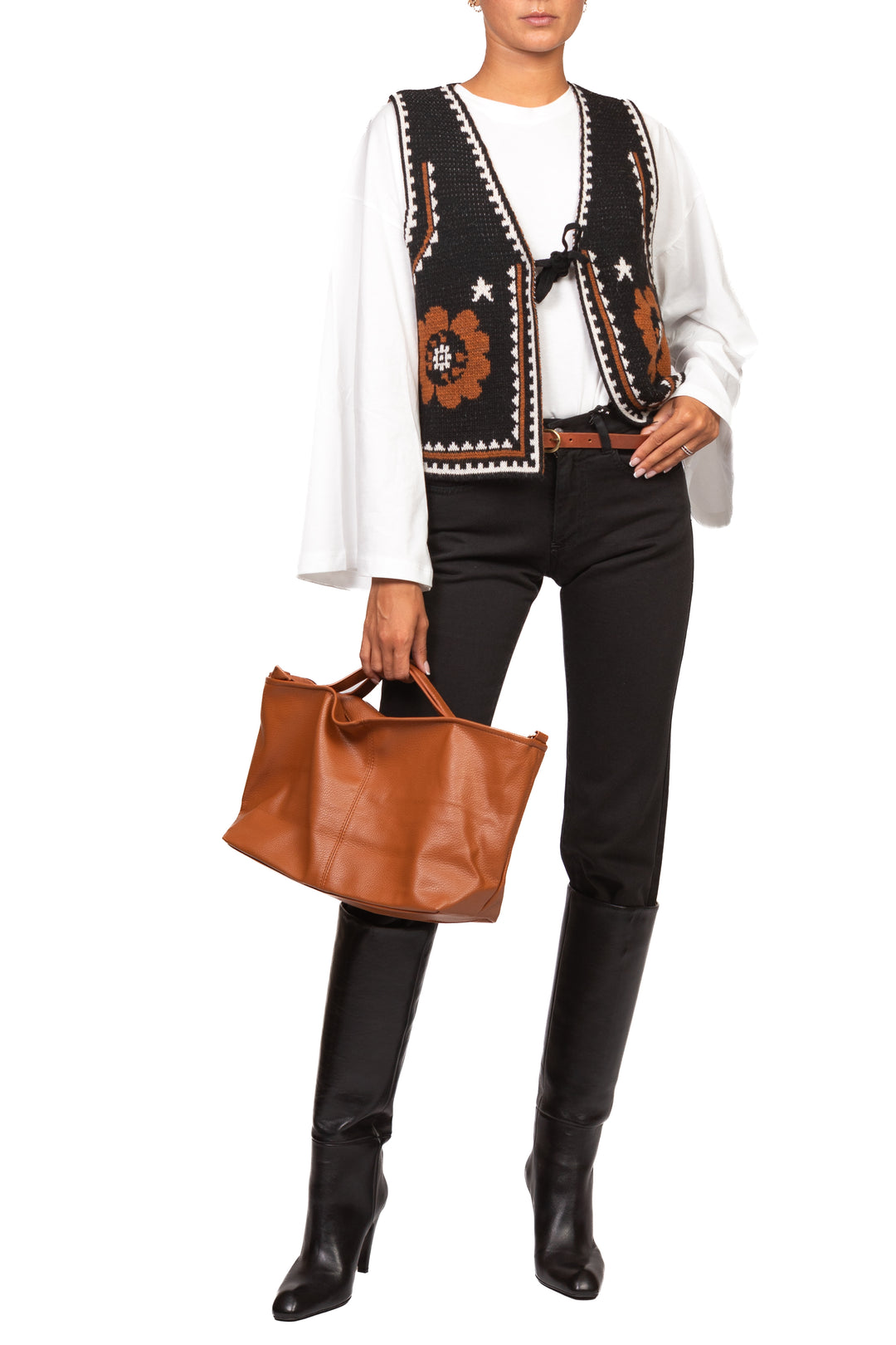 Vicolo - Gilet in maglia fantasia etnica Art. 7AC7140