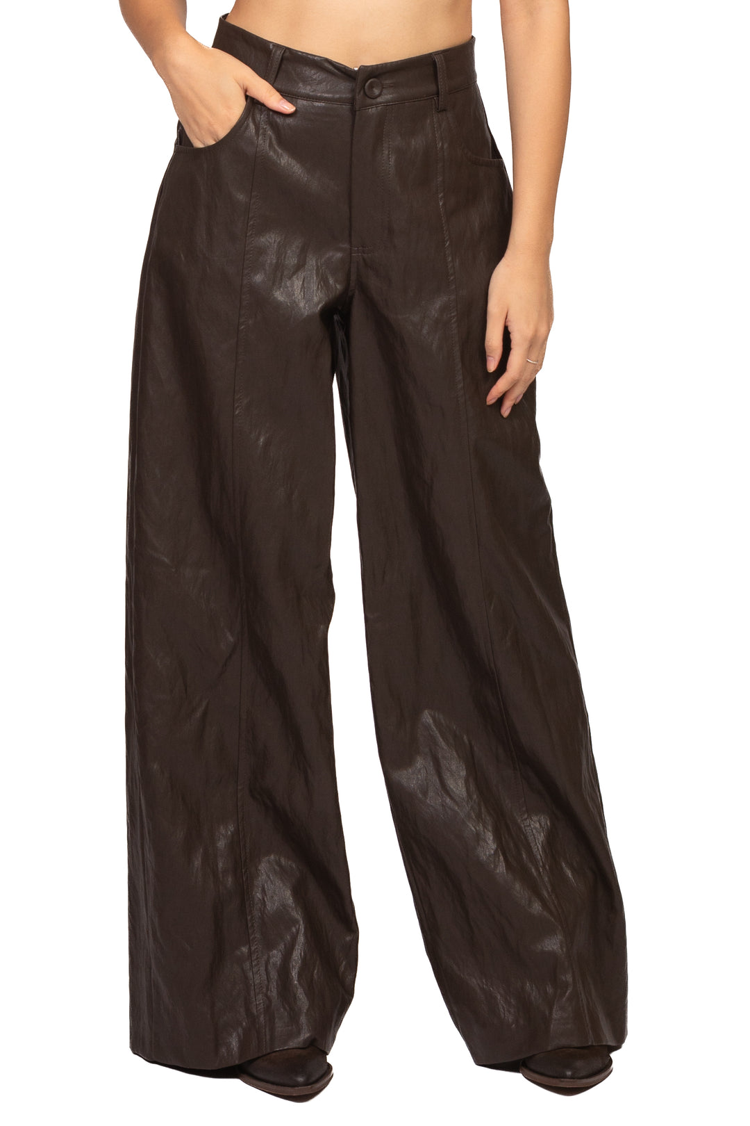 Tensione In - Pantalone palazzo ecopelle Art. HU667