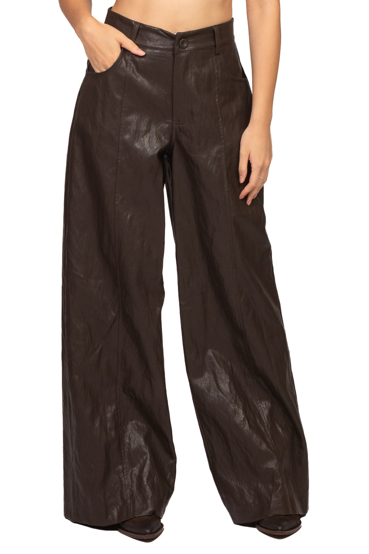 Tensione In - Pantalone palazzo ecopelle Art. HU667