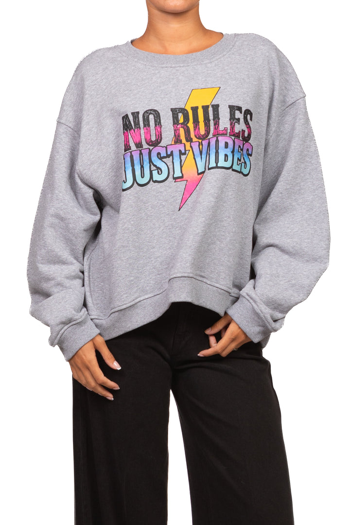 Vicolo - Felpa stampa "No Rules Just Vibes" Art. RAC0189