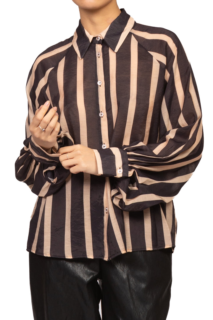 Dixie - Camicia rigata con manica palloncino Art. CFSF2IQ