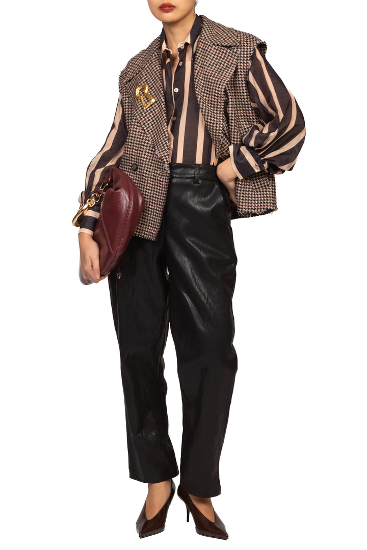 Tensione In - Gilet pied de poule doppio petto Art. W26J256
