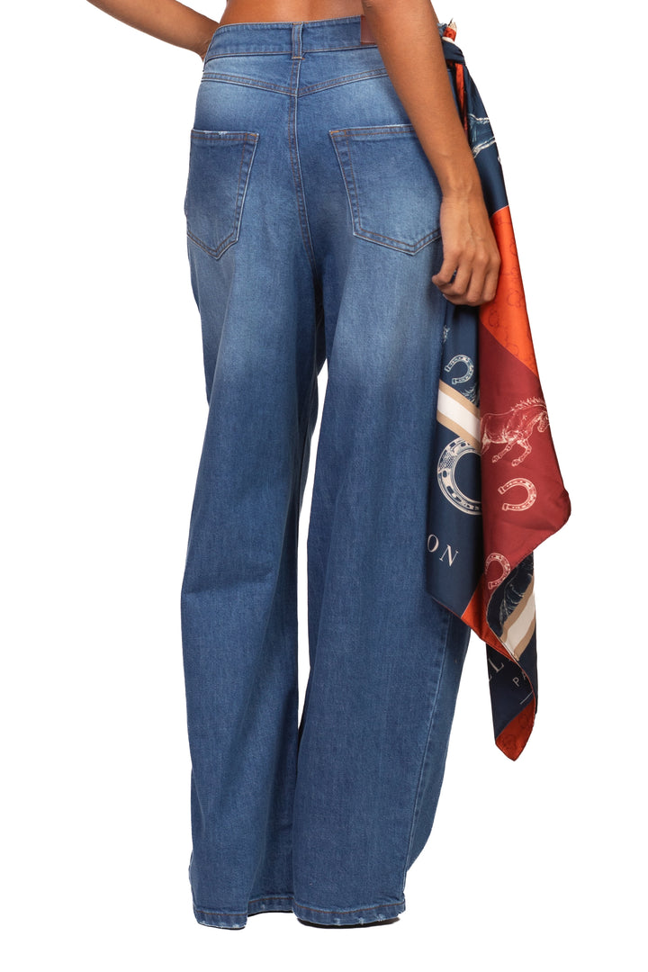 Tensione In - Jeans wide leg con foulard Art. W26P132