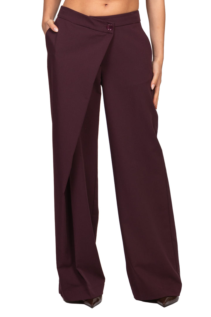 Imperial - Pantalone palazzo chiusura asimmetrica Art. P9F1MIC