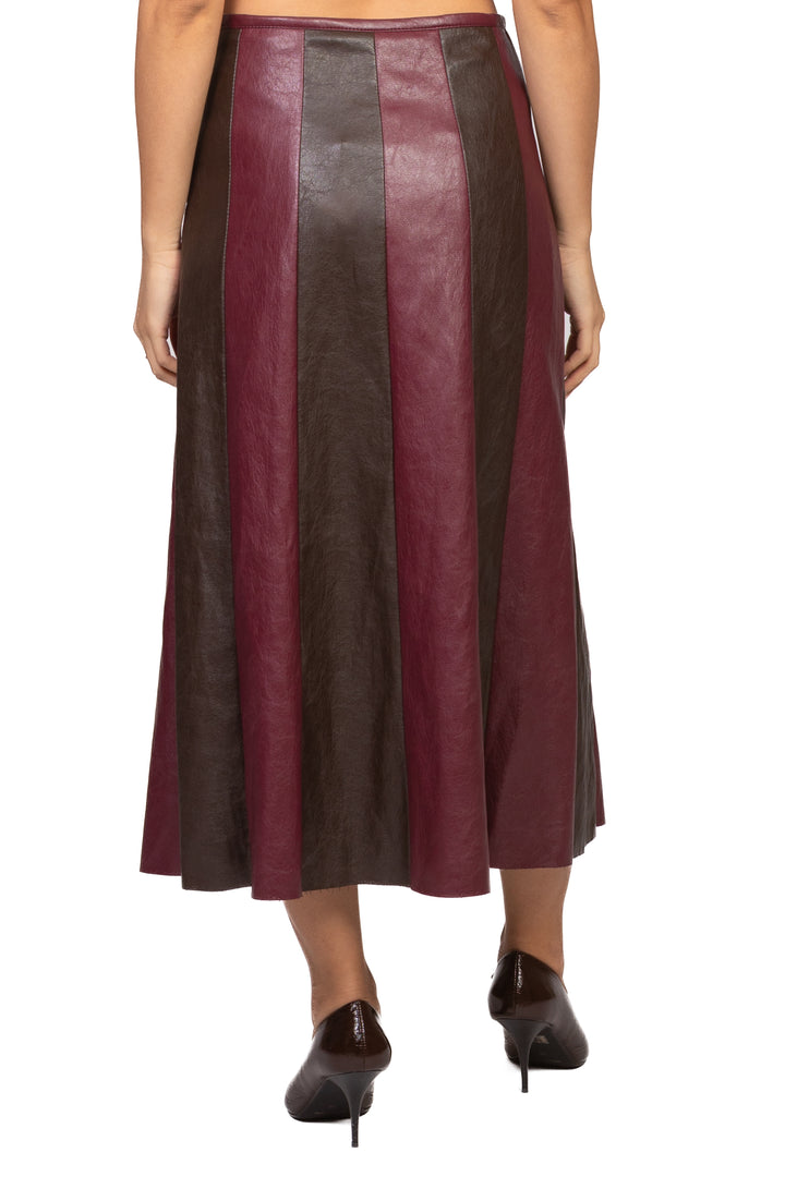 Tensione In - Gonna trapezio bicolor ecopelle Art. 226125-1