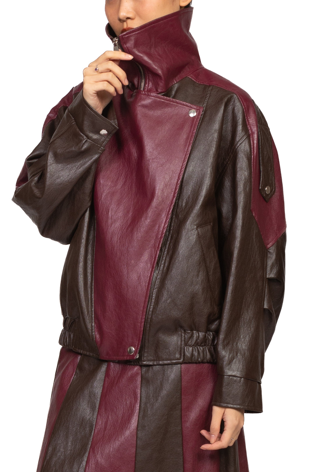 Tensione In - Bomber bicolore ecopelle Art. 226136