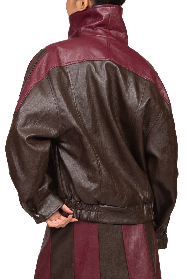 Tensione In - Bomber bicolore ecopelle Art. 226136