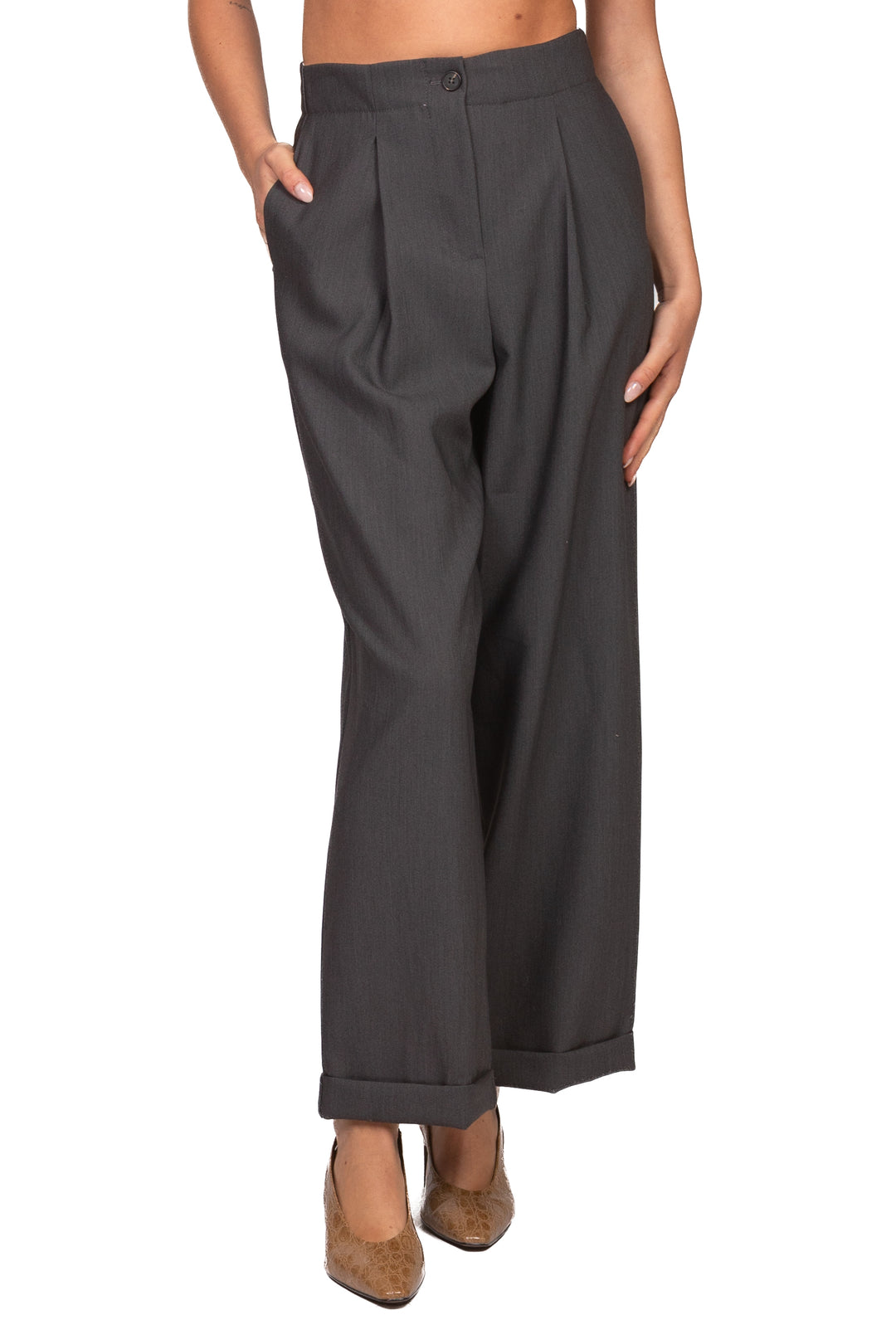Tensione In - Pantalone baggy con risvolto Art. 27P6117