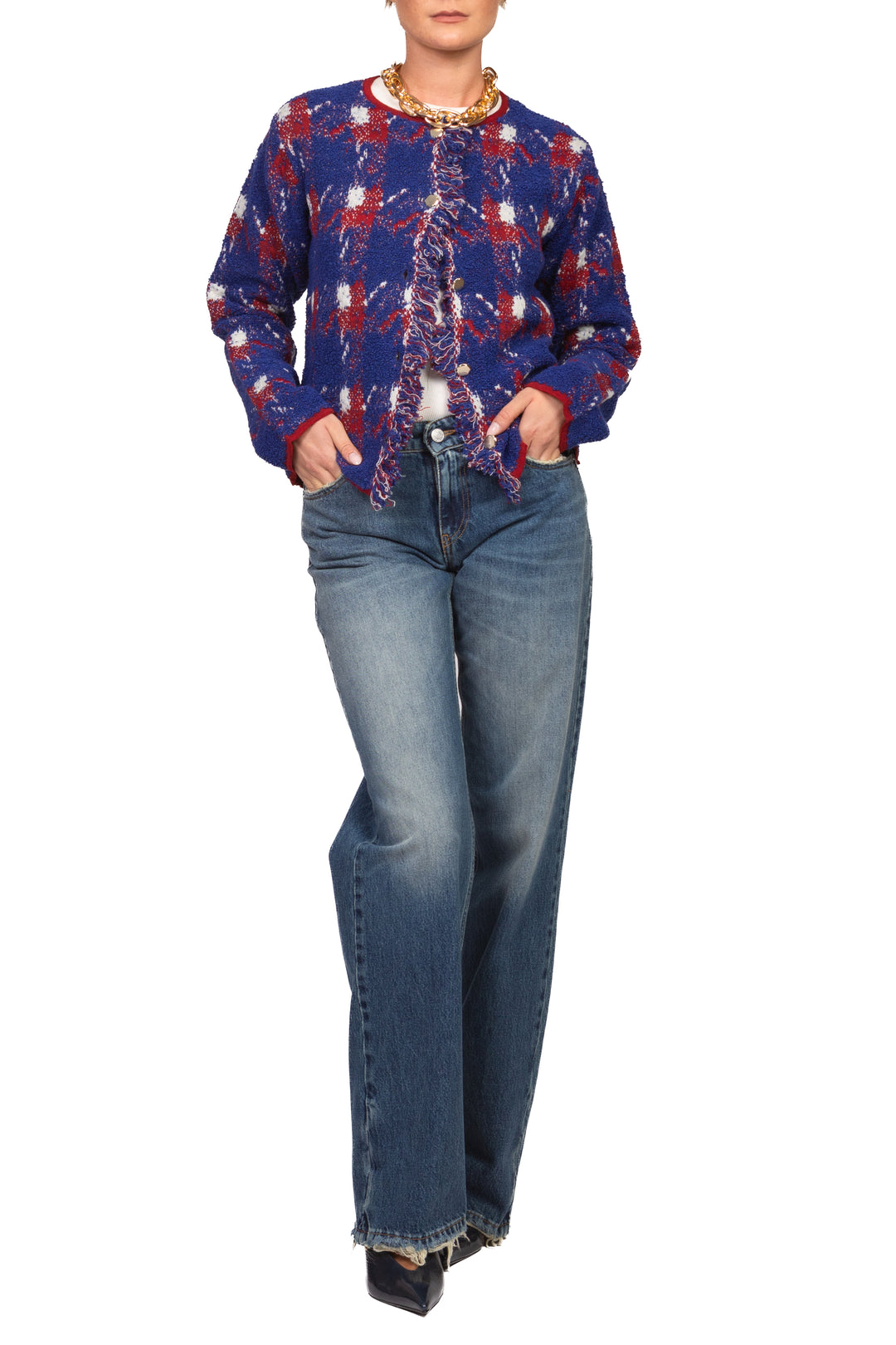 Tensione In - Cardigan in lana bouclé Art. W6HMG64A428