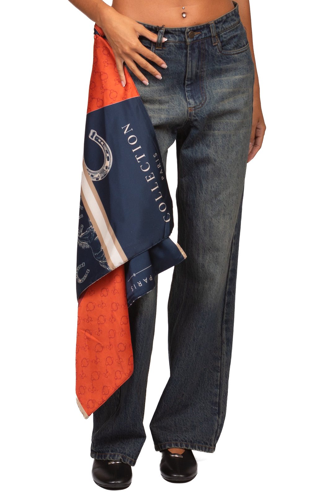 Tensione In - Jeans gamba dritta con foulard Art. W26P222