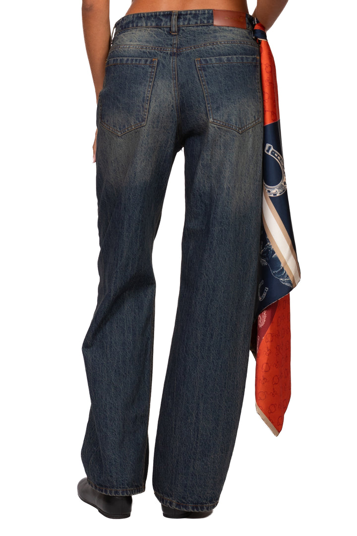 Tensione In - Jeans gamba dritta con foulard Art. W26P222
