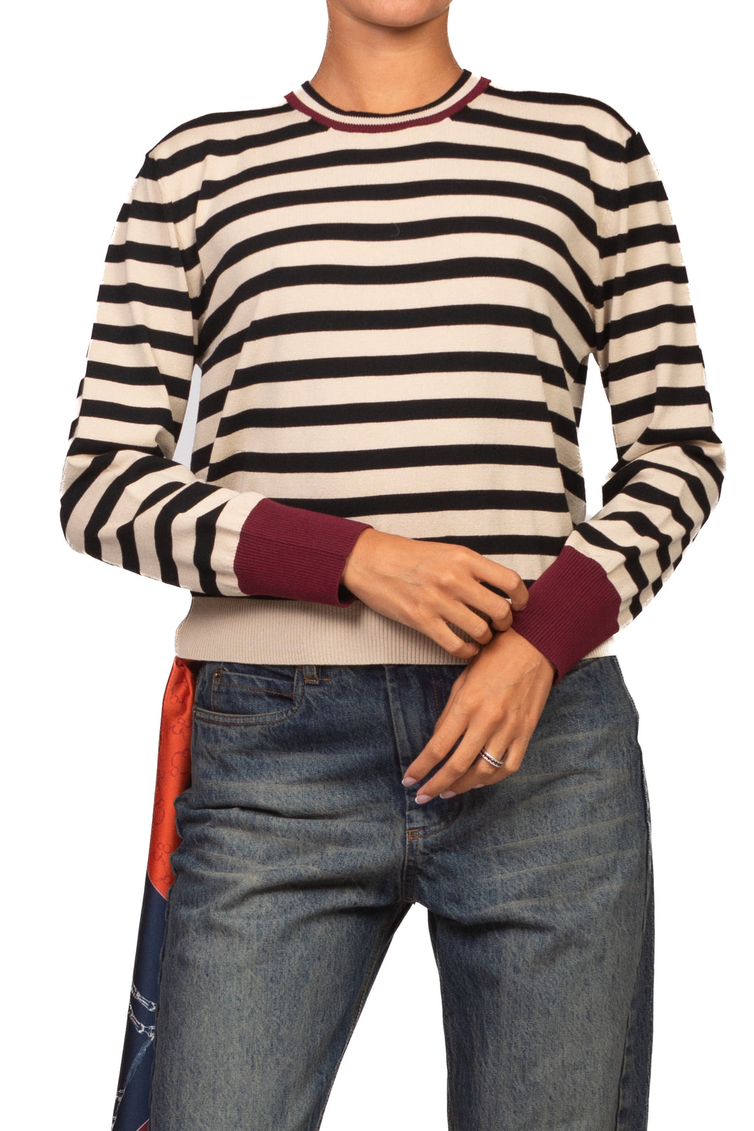 Tensione In - Maglia girocollo rigata Art. W6HMJ06A418
