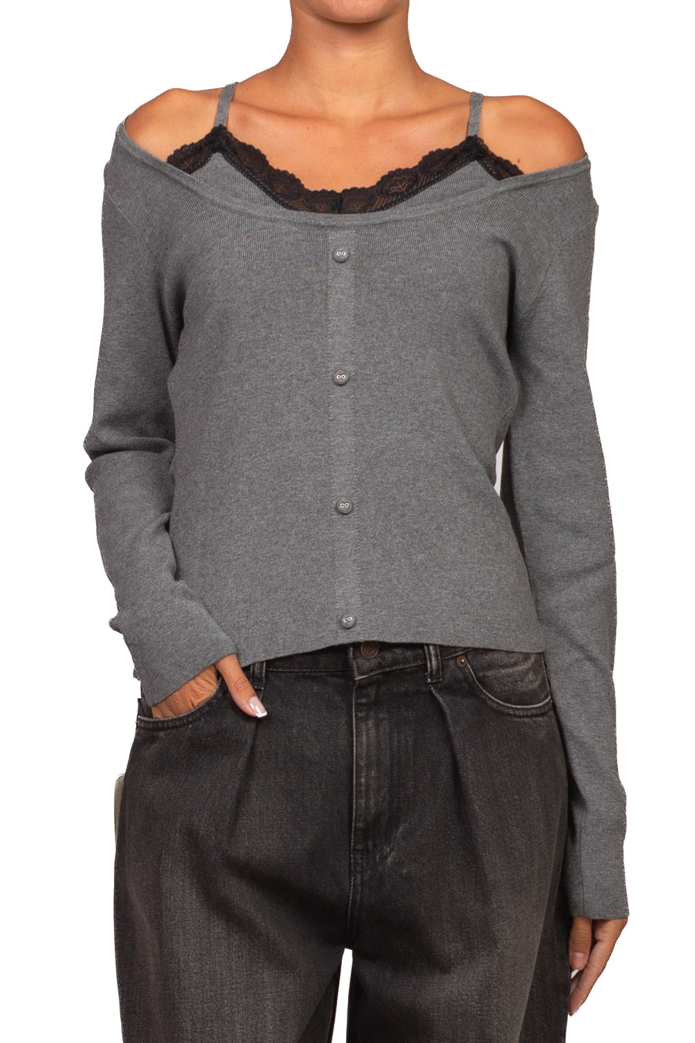 Kontatto - Maglia intarsi pizzo Art. 3M1845C