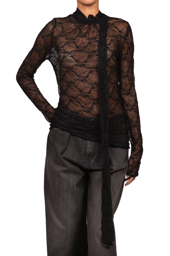 Vicolo - Maglia pizzo con fiocco Art. TAC0604
