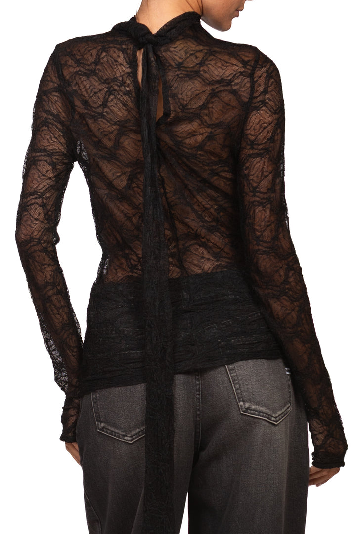 Vicolo - Maglia pizzo con fiocco Art. TAC0604