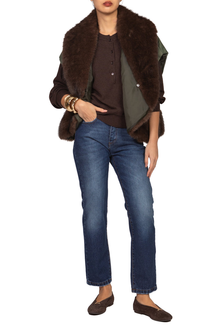 Tensione In - Gilet imbottito con pelliccia Art. FW260003