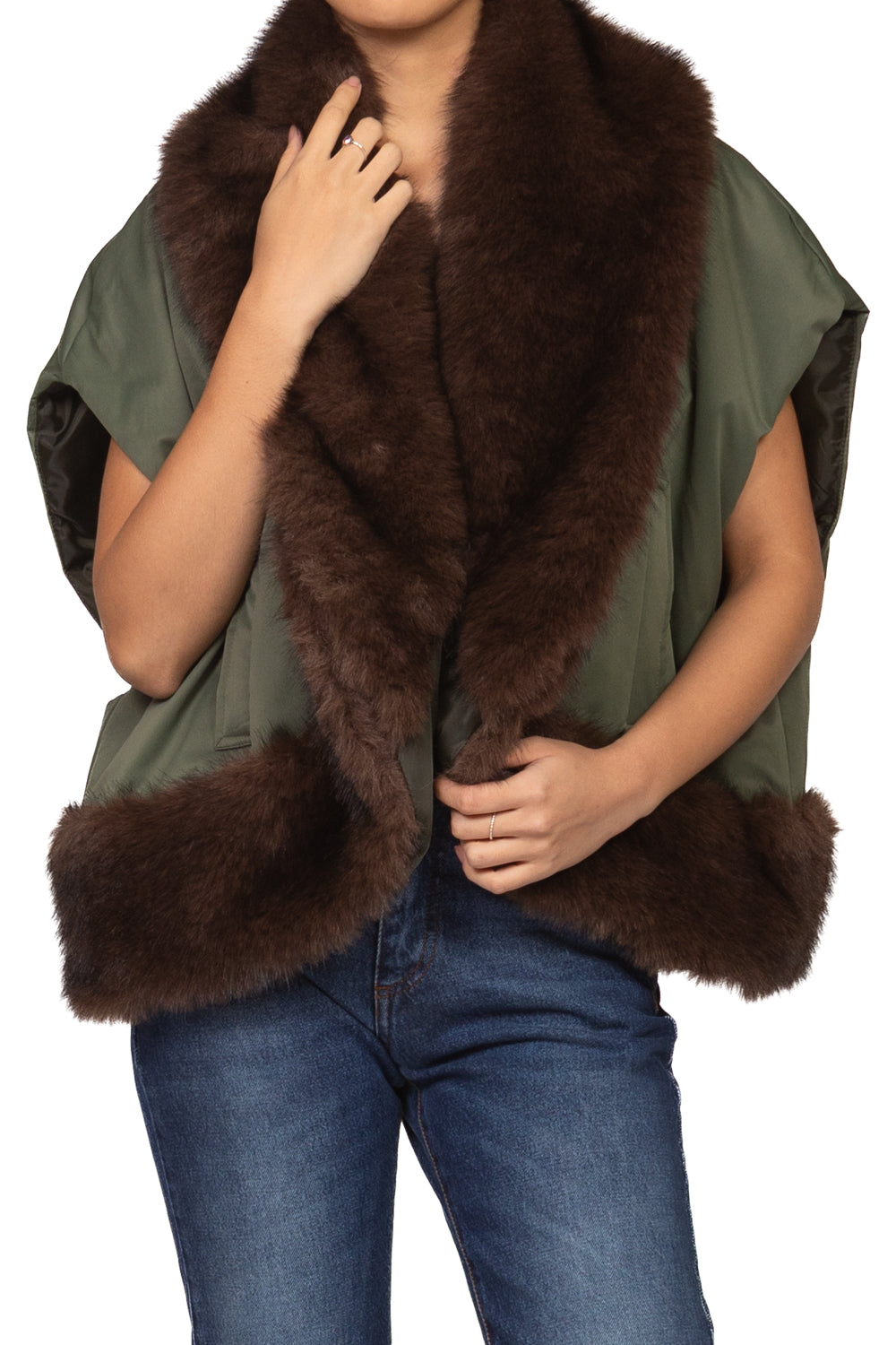 Tensione In - Gilet imbottito con pelliccia Art. FW260003