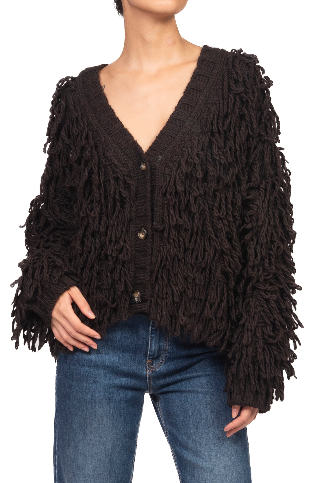 Vicolo - Cardigan con frange Art. 3AC3038