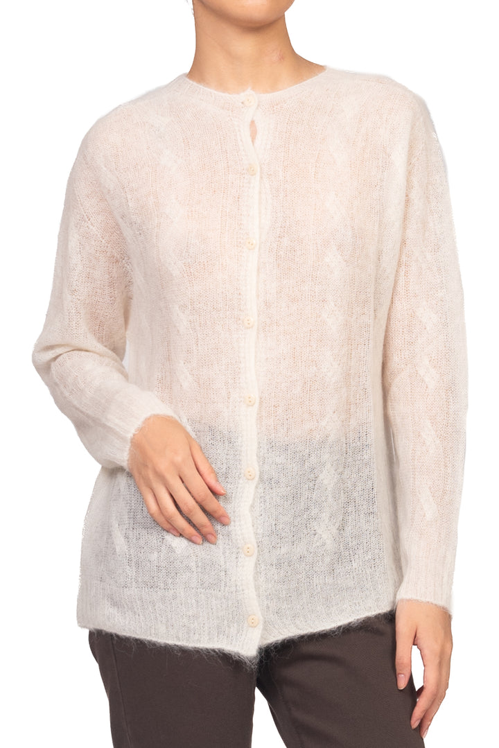 Kontatto - Cardigan treccia misto alpaca Art. 3M1771C