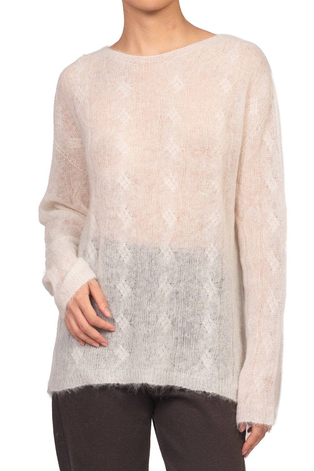Kontatto - Maglia treccia misto alpaca Art. 3M1768C