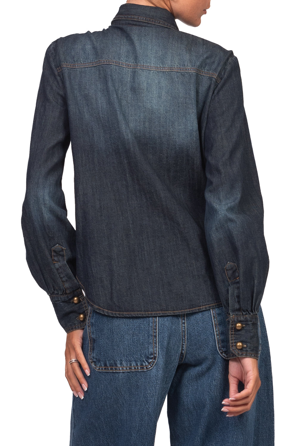 Tensione In - Camicia in jeans con cravatta Art. W26C355