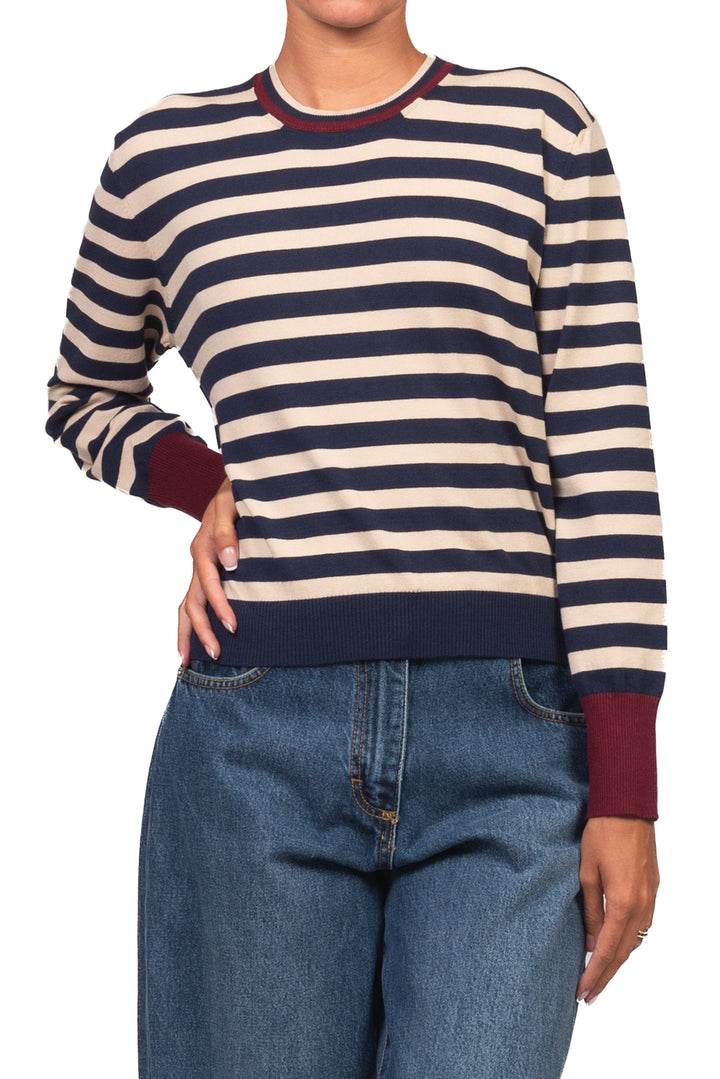 Tensione In - Maglia girocollo rigata Art. W6HMJ06A418
