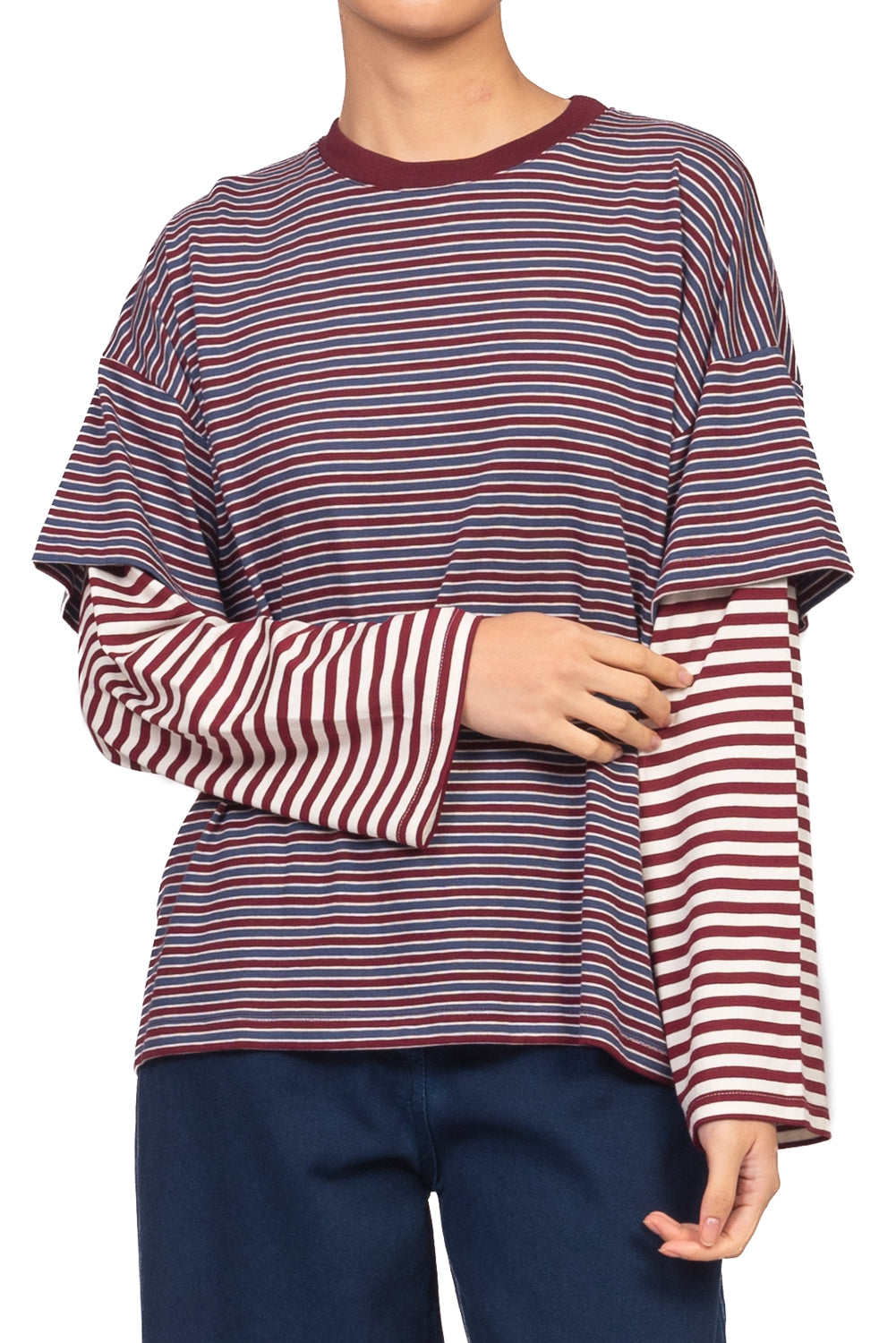 Vicolo - T-shirt rigata sovrapposta Art. UAC0137