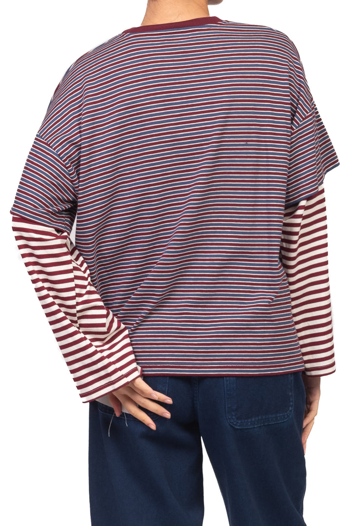 Vicolo - T-shirt rigata sovrapposta Art. UAC0137