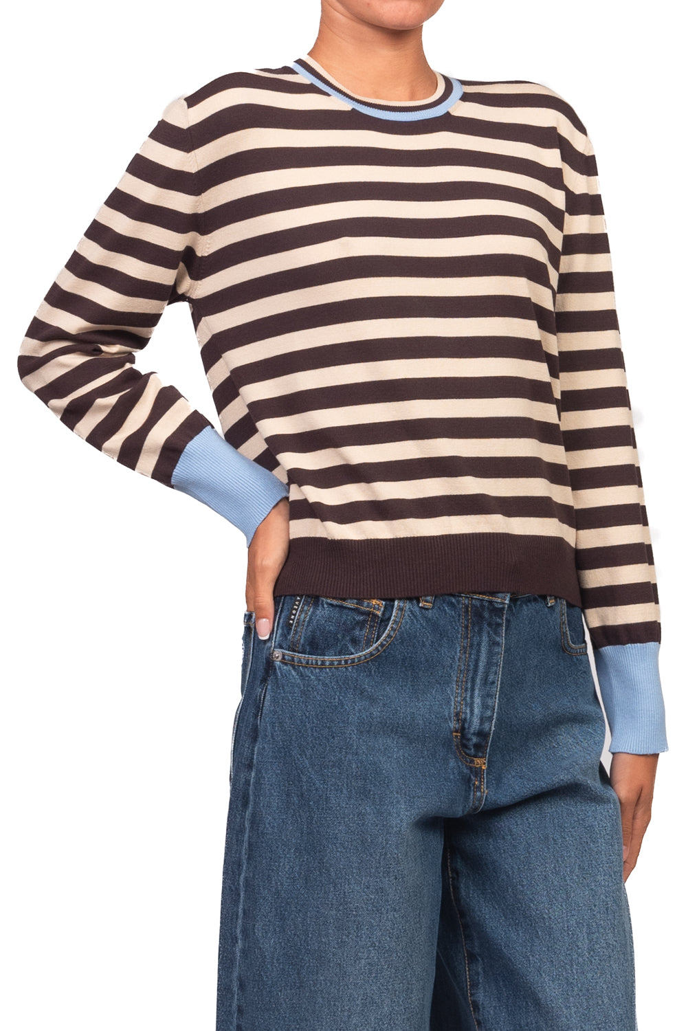 Tensione In - Maglia girocollo rigata Art. W6HMJ06A418