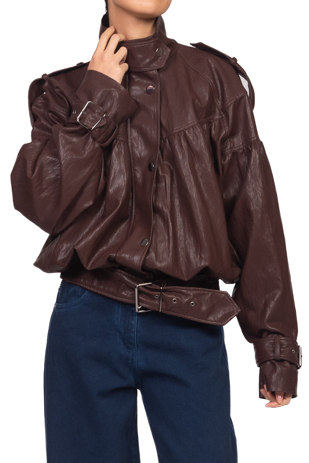 Tensione In - Bomber ecopelle con cinghia Art. 27B6097