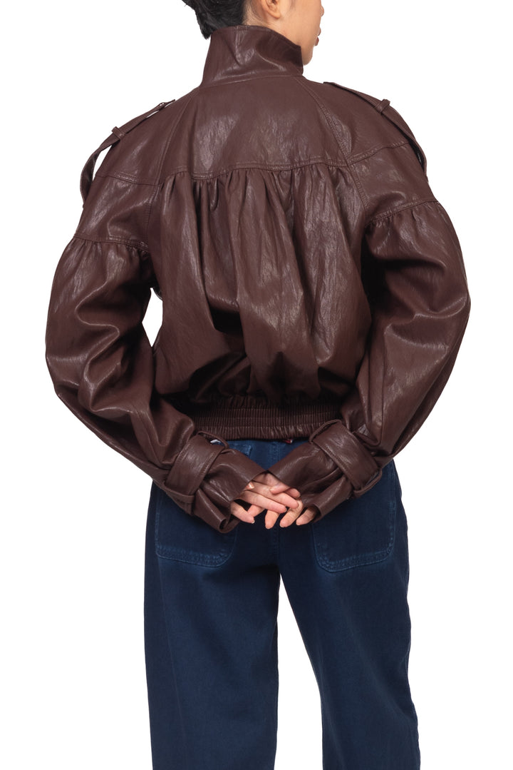 Tensione In - Bomber ecopelle con cinghia Art. 27B6097