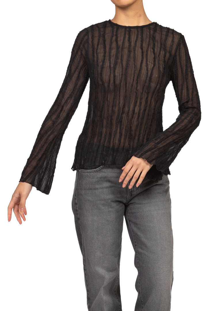 Tensione In - Blusa goffrata intarsi pizzo Art. FW260016