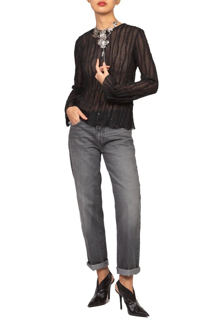 Tensione In - Blusa goffrata intarsi pizzo Art. FW260016