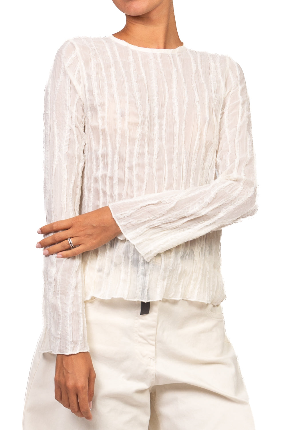 Tensione In - Blusa goffrata intarsi pizzo Art. FW260016