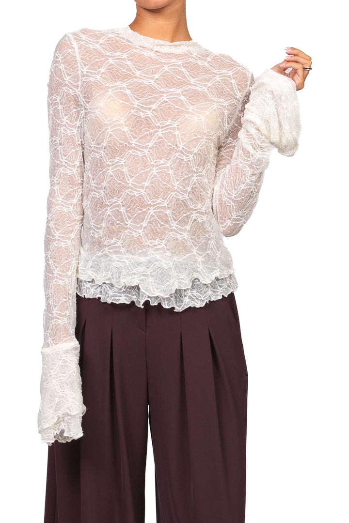 Vicolo - Maglia pizzo con balze Art. TAC0605