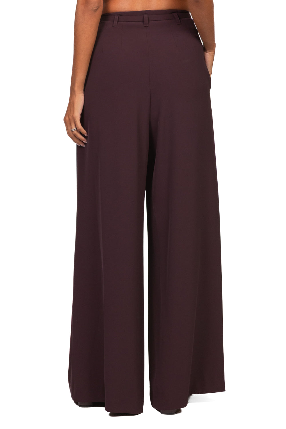 Imperial - Pantalone palazzo in crepe con cintura Art. P3ZQMHX