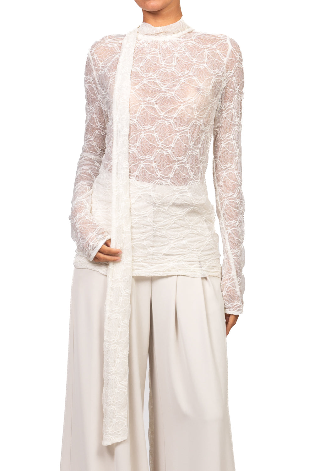 Vicolo - Maglia pizzo con fiocco Art. TAC0604